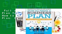 Full version  Business Plan Template and Example: How to Write a Business Plan: Business Planning