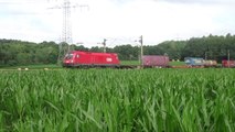 ÖBB Taurus in Europa unterwegs: 1116-124 durchfährt mit einem Güterzug Mittelfranken. EAT085526