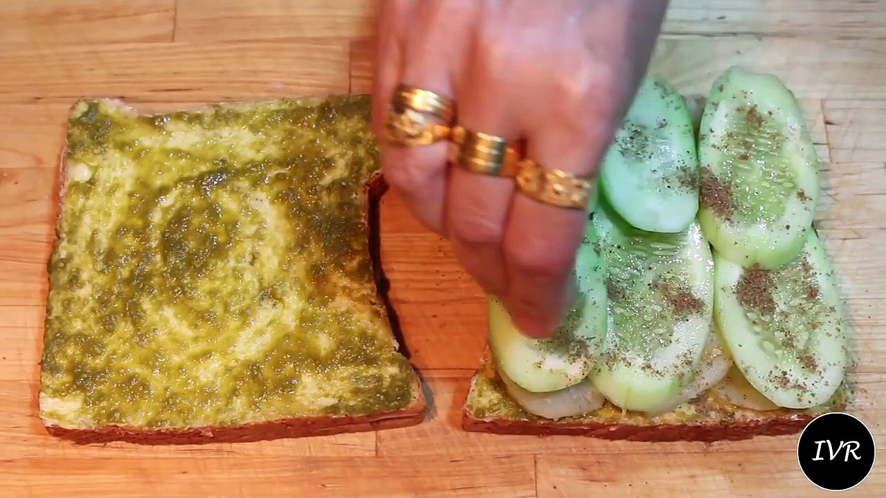 Brown Bread Vegetable Sandwich - Easy Sandwich Recipe - Veg Sandwich - Healthy Sandwich Recipe