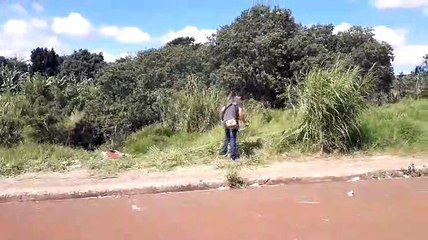 Moradores do Santa Cruz fazem roçada em terreno com mato alto