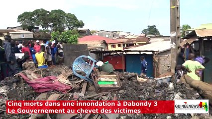 Inondation à Conakry: le gouvernement au chevet de la famille des 5 victimes à Dabondy 3