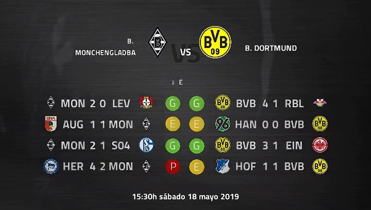 Previa partido entre B. Monchengladbach y B. Dortmund Jornada 34 Bundesliga