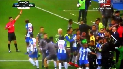 Massive Brawl between Porto and Sporting results in a red card for Jesus Corona!