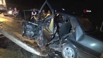 Otomobillerin Kafa Kafaya Çarpıştığı Feci Kazada 1 Kişi Öldü 4 Kişi Yaralandı