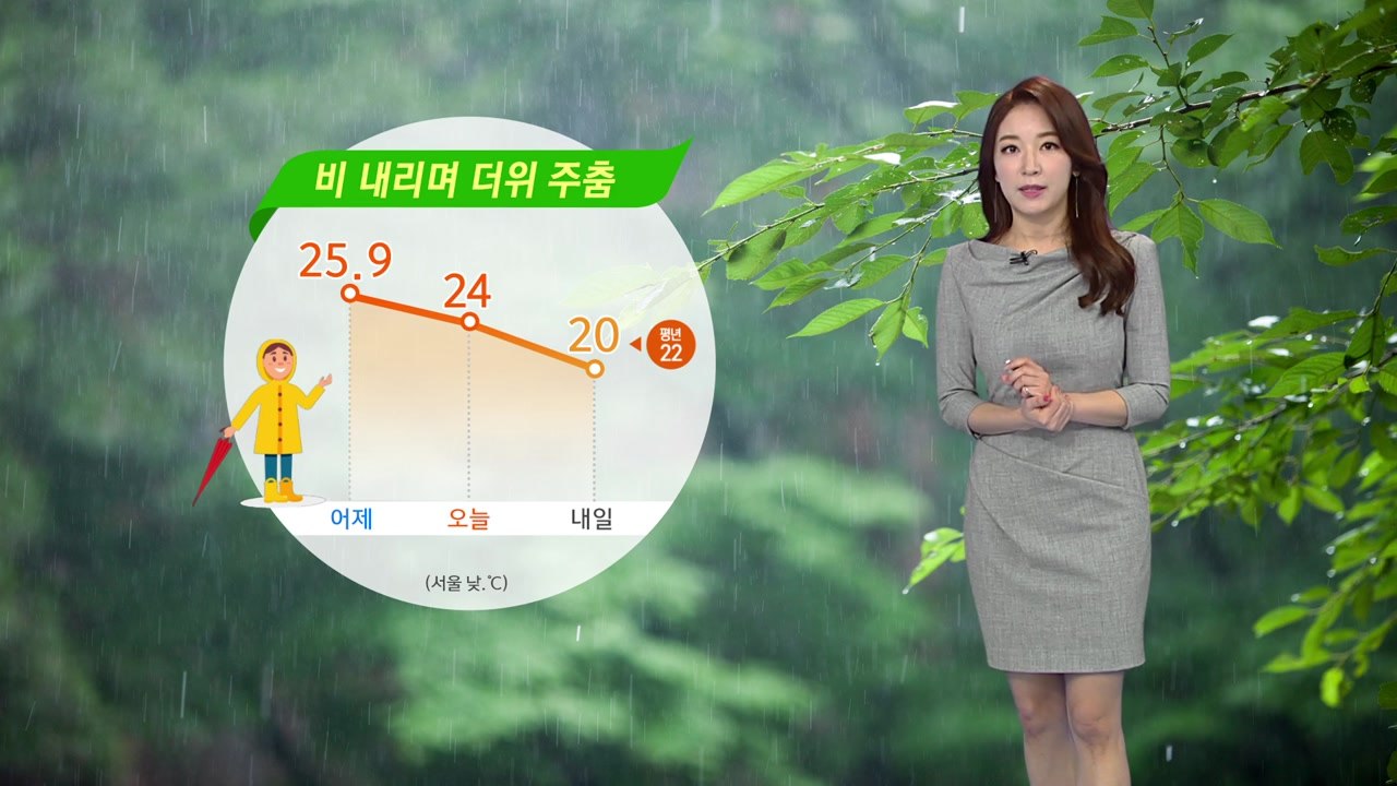 [날씨] 휴일 흐리고 전국 비...더위 주춤 / YTN