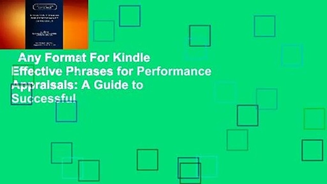 Any Format For Kindle  Effective Phrases for Performance Appraisals: A Guide to Successful