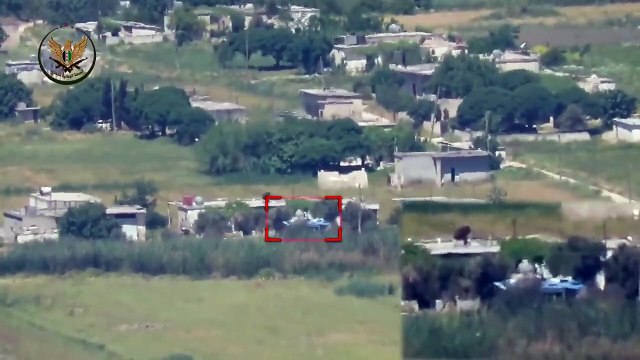 صاروخ موجّه يُحيل دبابة لميليشيا أسد بعناصرها إلى رماد (فيديو)