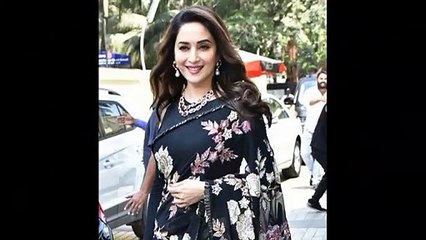 Madhuri Dixit Looks Stunning In Black Saree At Kalank Trailer Launch