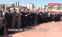 Taksim'de 19 Mayıs töreni... Cumhuriyet Anıtı’na çelenk konuldu