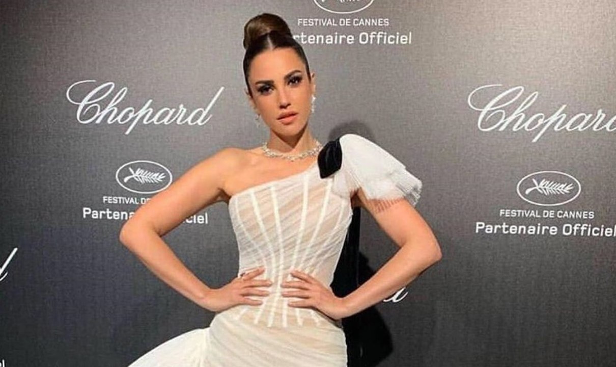 تفاصيل إطلالة درة زروق في مهرجان كان 2019 Cannes Film Festival للمصمم اللبناني جان لوي سباجي