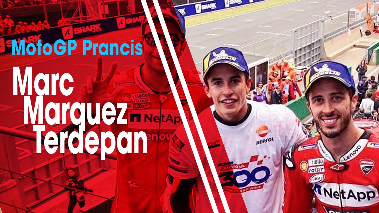 MotoGP Prancis 2019, Marc Marquez Finish Terdepan, Valentino Rossi Gagal Raih Podium