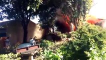 Vídeos mostram incêndio antes da chegada dos bombeiros