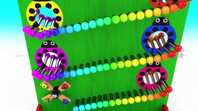 Learn Colors for Children with Baby Play Balls LadyBug Wooden Slider Toy 3D Kids Learning Education