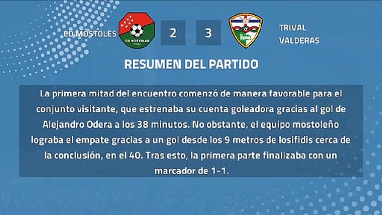 Resumen partido entre CD Móstoles y Trival Valderas Jornada 38 Tercera División