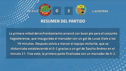 Resumen partido entre FC Ascó y Llagostera Jornada 42 Tercera División