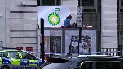 Greenpeace protesters block BP London HQ entrances