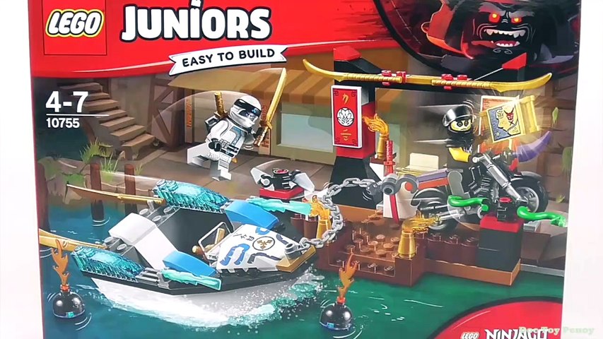 LEGO Juniors Ninjago Zane's Ninja Boat Pursuit - Playset 10755 Toy Unboxing \u0026 Speed Build - video dailymotion