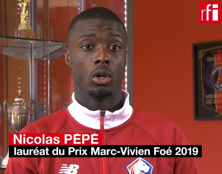 Nicolas Pépé, lauréat du prix Marc-Vivien Foé 2019