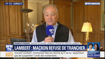 Affaire Lambert: l'avocat de son épouse "partage pleinement" la position d'Emmanuel Macron