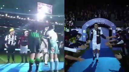 Ronaldo com a mãe e filho nos festejos de campeão de Itália no Allianz stadium
