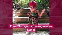 True Thompson Stunts On Us All in a $200 Burberry Dress and Looks Adorable While Doing It