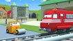 Troy The Train and the Steamroller in Car City| Cars & Trucks cartoon for children