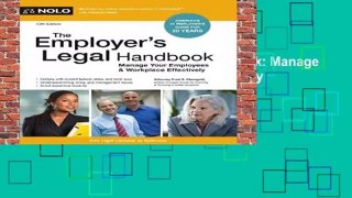 Online The Employer s Legal Handbook: Manage Your Employees   Workplace Effectively  For Trial