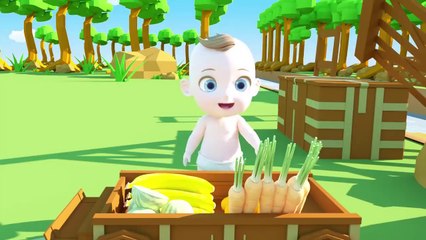 Baby Learn Fruits with Wild Animals - Cartoon Nursery Rhymes Song For Kids