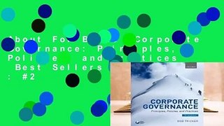 About For Books  Corporate Governance: Principles, Policies, and Practices  Best Sellers Rank : #2