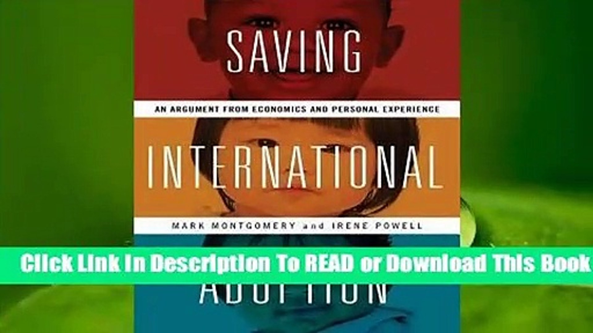 ⁣Saving International Adoption: An Argument from Economics and Personal Experience  Review