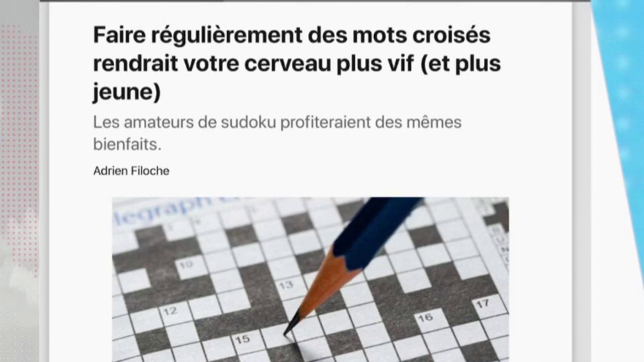 Cruciverbiste : votre cerveau est plus vif !