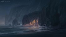 Creepy Cave Music - Crystal Caves with Ocean Waves - 4K