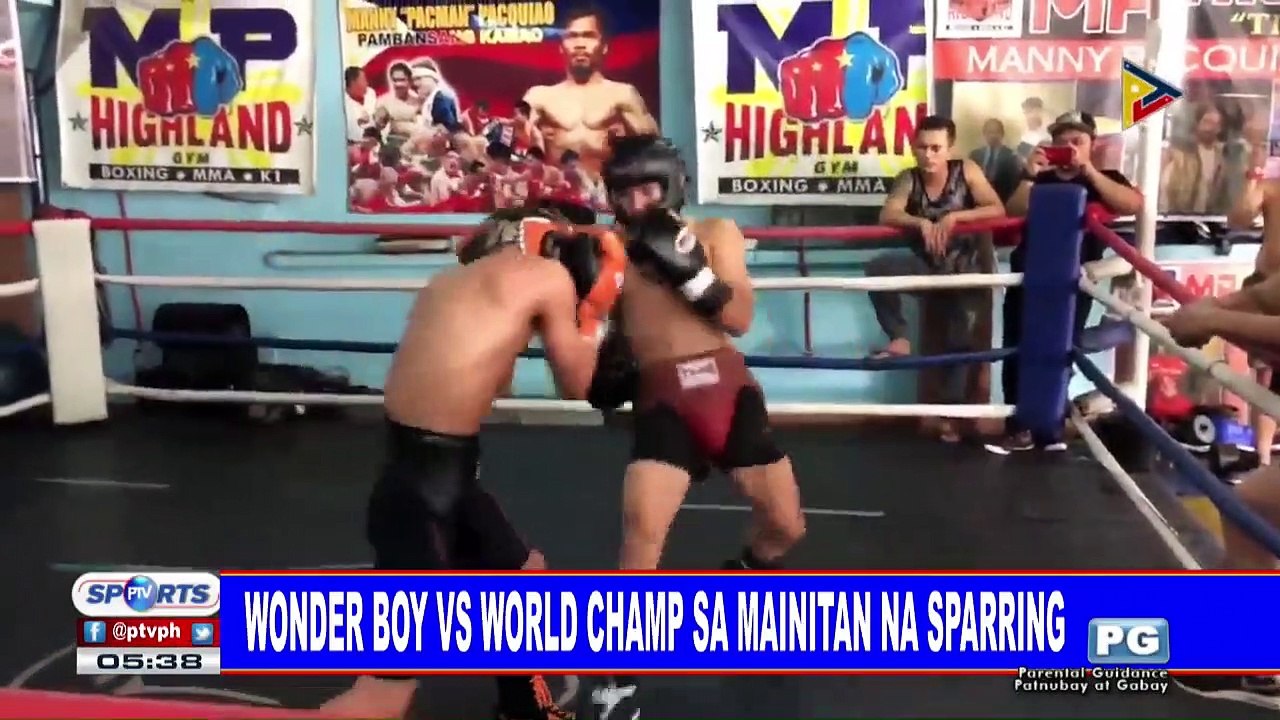 Wonder Boy vs world champ sa mainitan na sparring
