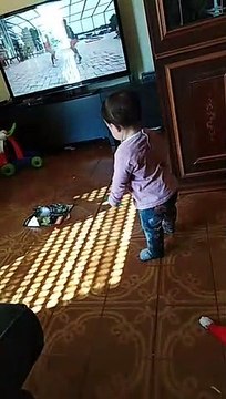 Funny baby enjoying home in Italy!