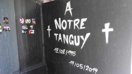 Tournai Fresque de Tanguy Rolet apres sa noyade 21.05.2019