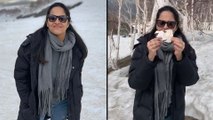 Anchor Anasuya Enjoying In Gulmarg,Jammu and Kashmir || Filmibeat Telugu