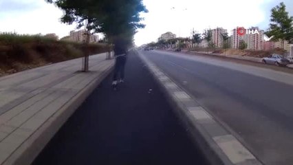 Gaziantep'te Gençlerin Paten Terörü...araçlar Seyir Halindeyken Yolda Dans Ettiler