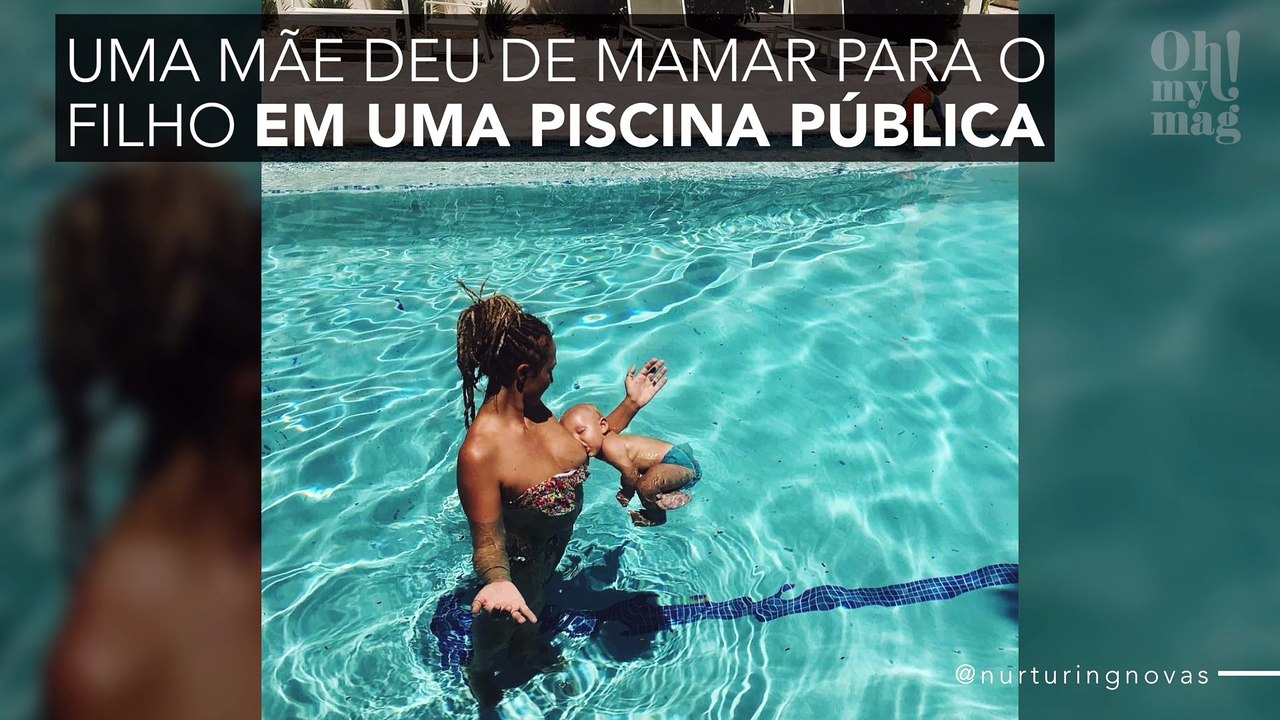 Uma mãe deu de mamar para o filho em uma piscina pública