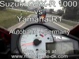 Yamaha R1 vs Suzuki GSX-R 1000 Street Racing Motorcycle
