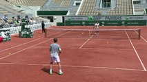 Roland-Garros: Roger Federer à l'entraînement