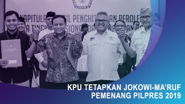 KPU Tetapkan Jokowi-Ma'ruf Pemenang Pilpres 2019