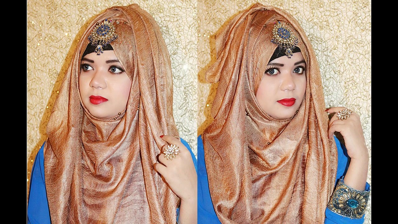 New hijab style with TIKLE || unique hijab style tutorial || new party fashionable hijab style