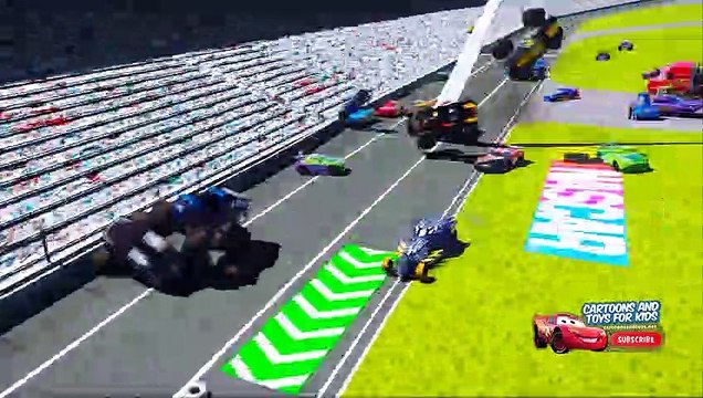 HOT WHEELS MONSTER JAM CARS 3 NASCAR RACE (Lightning Mcqueen)