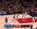 Curry dribbles and sinks deep three