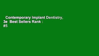 Contemporary Implant Dentistry, 3e  Best Sellers Rank : #5