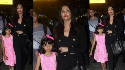 下载视频: Aishwarya Rai Bachchan & Aaradhya Bachchan return to Mumbai after Cannes; Watch Video | FilmiBeat