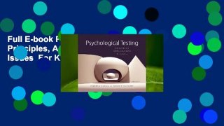 Full E-book Psychological Testing: Principles, Applications, and Issues  For Kindle