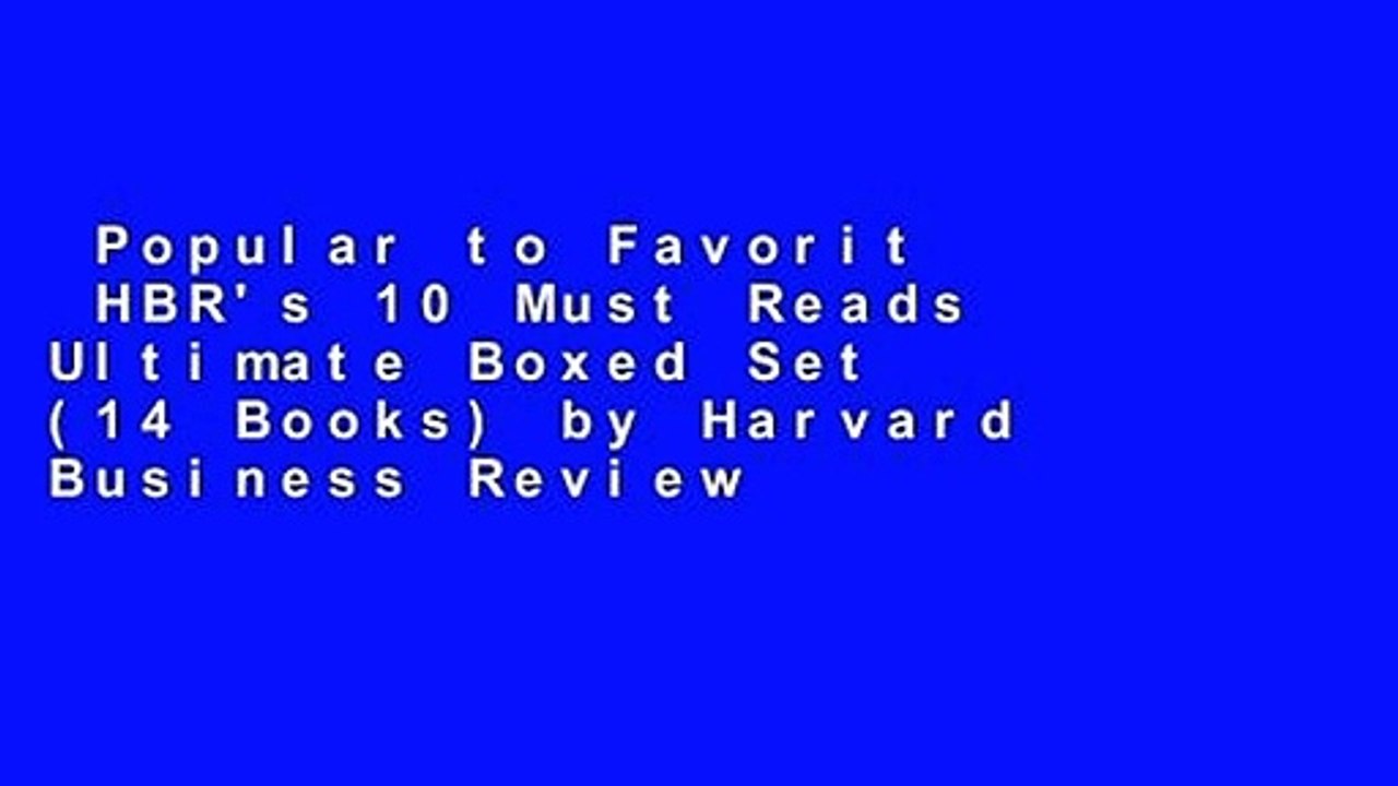 Popular to Favorit  HBR's 10 Must Reads Ultimate Boxed Set (14 Books) by Harvard Business Review