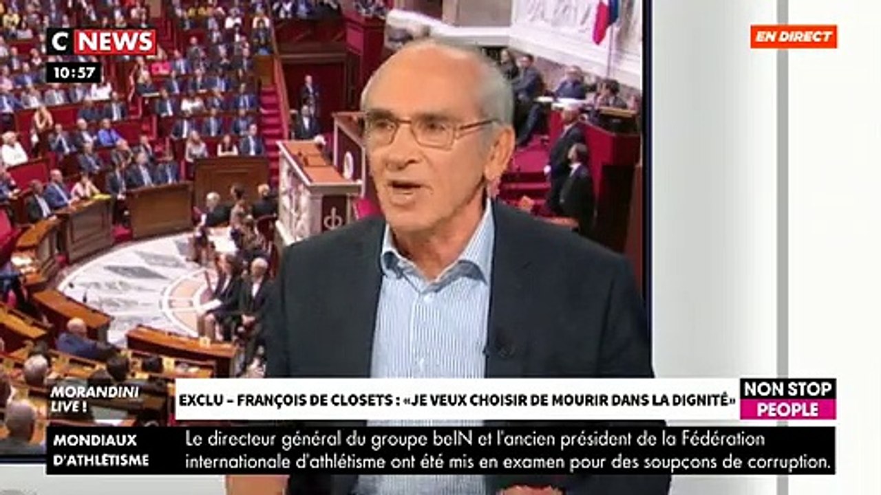 EXCLU - Très ému, le journaliste François de Closets révèle ne pas vouloir être réanimé dans le cas où il serait hospitalisé: "C'est ma liberté de choisir" - VIDEO