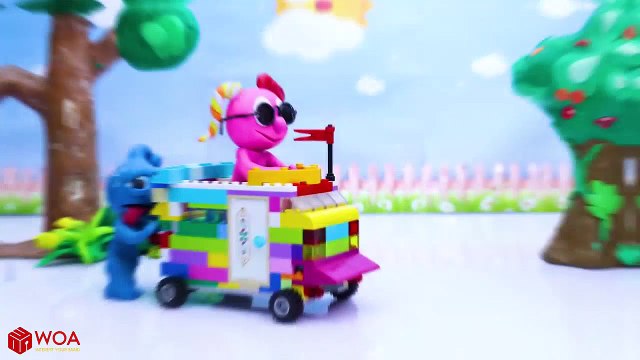 CLAY MIXER BUILDS LEGO BEETLE CAR Stop Motion Cartoons Animation